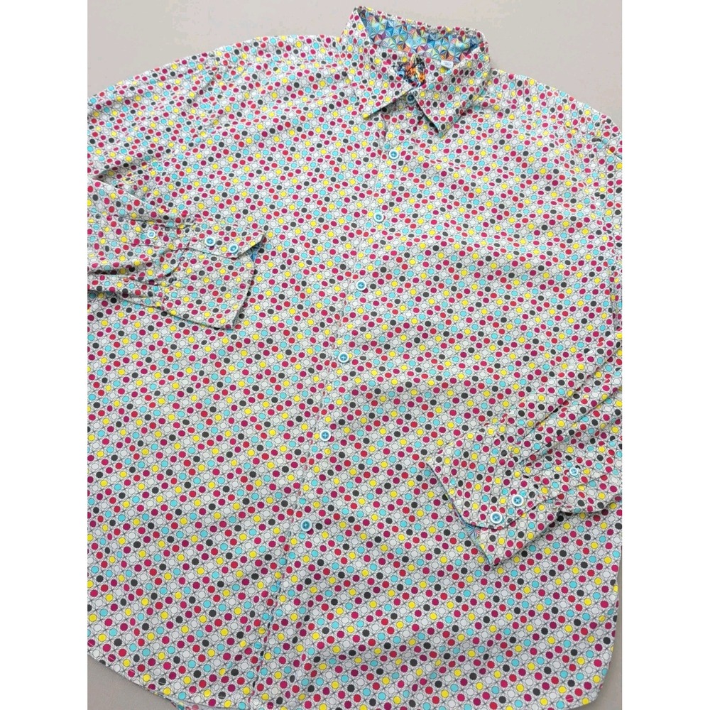 Robert Graham Sz XL Men's Button Down L/S Shirt Geometric Kaleidescope Adonis